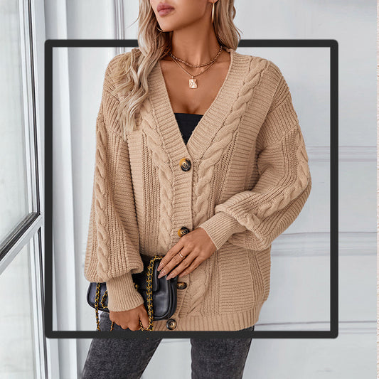 CAMEL LUXE KNIT CARDIGAN